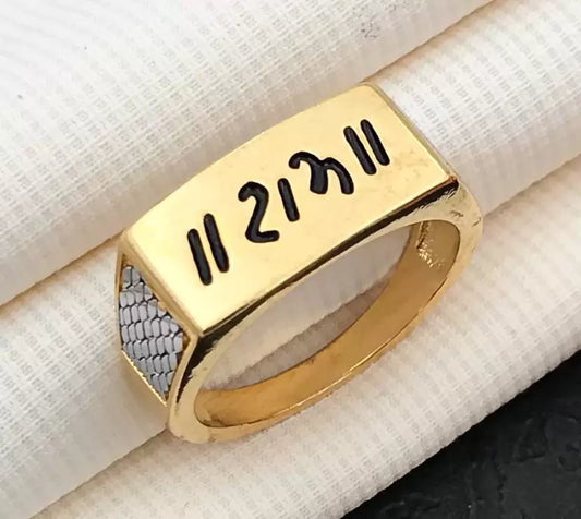 Name of Lord Shri Ram written men finger ring brass high quality golden plated Brass Gold Plated Ring