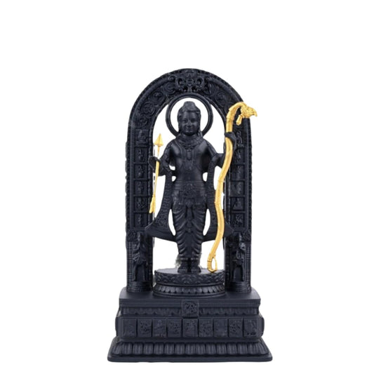 Ram Lalla Murti Idol Ayodhya Idols Made of Resin with Gold Dhanush Shree Ram Lala Statue Shri Ram Murti god darbar for Home & Room Decor & Gifts, Office Table & Desk, Temple (Height - 7 Inch)