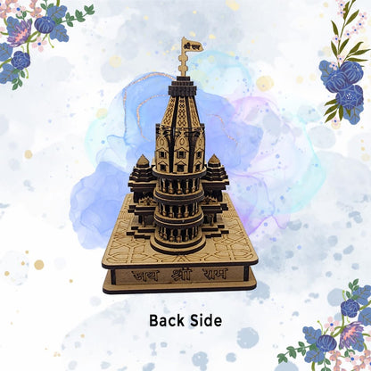 Shri Ram Janambhoomi Temple 3D Wooden Model – Handmade, Durable Pinewood, Ideal for Gifting, Lightweight Construction, Perfect for Home & Office Decor