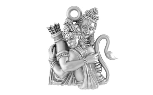 God Ram Bhakat Hanuman Pendant for Men & Women Pure Silver Bhagwan Shri Ram and Hanuman Locket