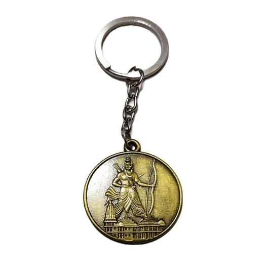 Lord Ram Sri Ayodhya Dham Metal Keychain Keyring