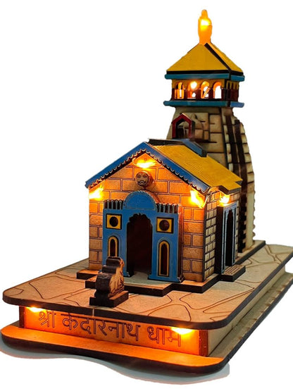 kedarnath Temple in Wood 3D Colour with Full Led Lights Setup – (14x13x8) CM