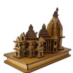 Shree Somnath Jyotriling Temple Wooden 3D Model Handmade Fully Polished Brown Size (13.5 * 6.5 * 10.5cm)